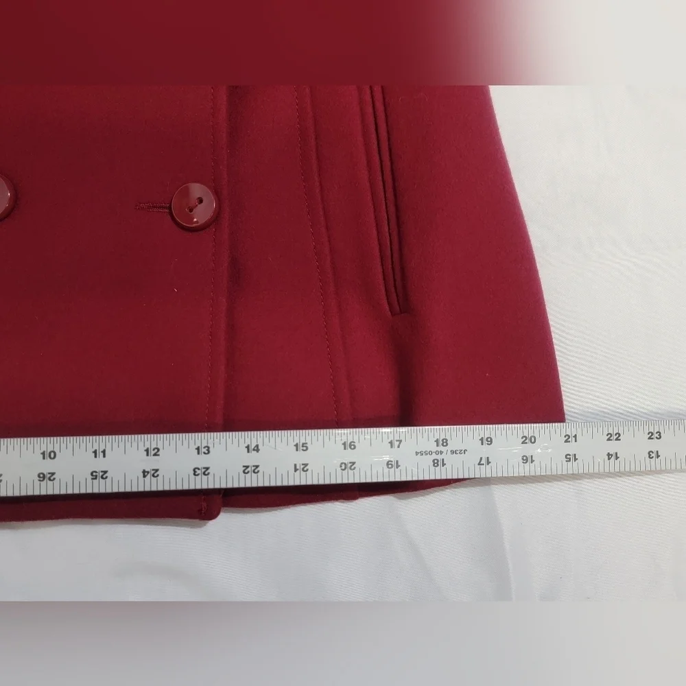Kenneth Cole Reaction Womens Size 10 Burgandy Wool Blend Pea